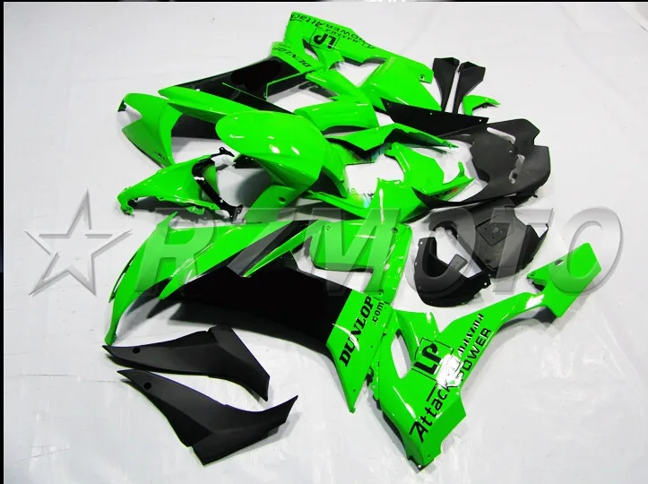 4 подарки Новые горячие продажи ABS Полный комплект обтекателя подходит для Kawasaki Ninja ZX-10R ZX10R 2008 2009 2010 08 09 10 Обтекатели Зеленый Черный Лучший