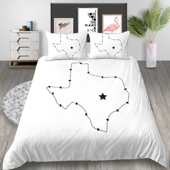

Thumbedding Creative Map Bedding Set Single Simple Soft Creative 3D White Duvet Cover King Size Queen Twin Full Double Bed Set