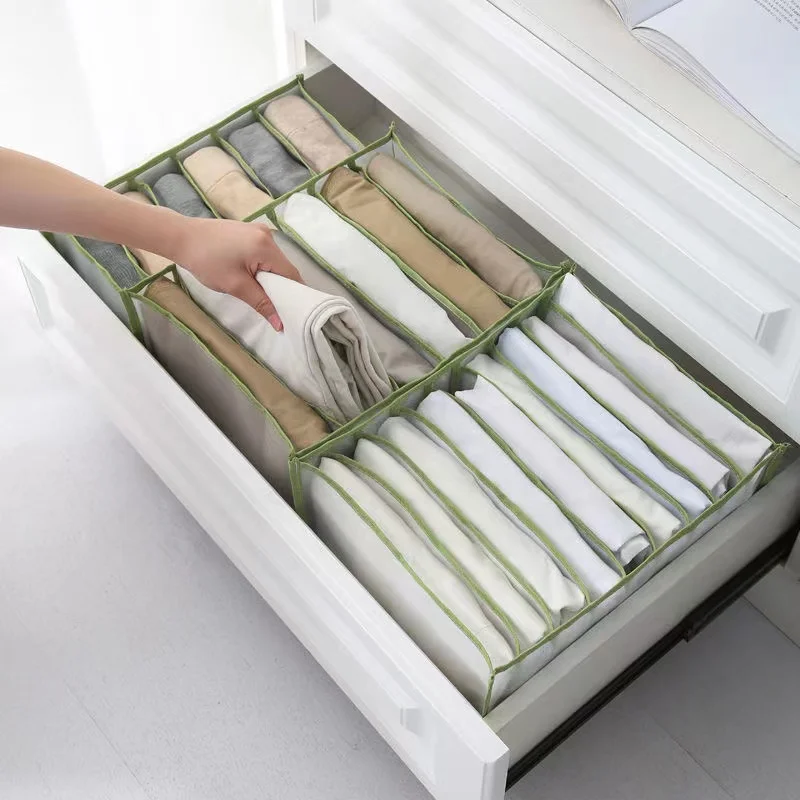 9 Grids Jeans Separation Storage Organizer Boxs Foldable Drawers Organizer Mesh Layered clothes
