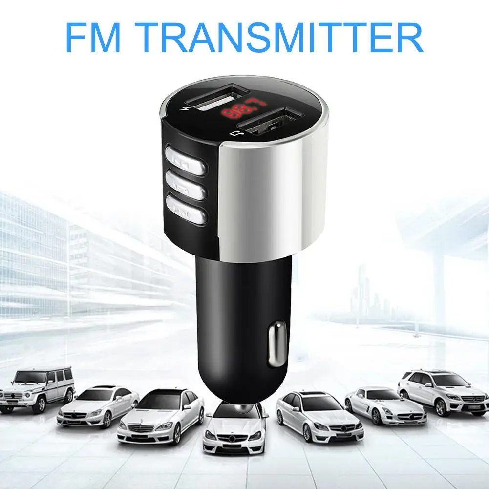 Автомобильное зарядное устройство с двумя USB, Bluetooth, fm-передатчик, mp3-плеер, радио, адаптер, комплект, Bluetooth, автомобильный fm-передатчик, аксессуары