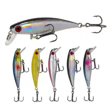 

65mm 43g Luminous Lifelike Plastic Floating Wobblers Minnow Lure Artficial Hard Bait Fishing Lure Fish Hooks