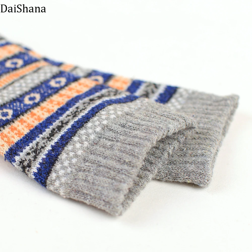 DaiShana/1 пара; Новинка; зимние повседневные мужские плотные теплые носки из кроличьей шерсти; носки в стиле ретро; рождественские носки; цветные носки; подарок; ZB138
