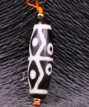 

Energy Tibetan Old Agate 8 eye Black&white dZi Bead Amulet