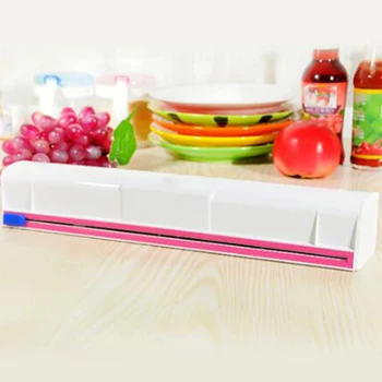 

Kitchen Plastic Food Wrap Dispenser Food Storage Preservative Film Cutter Quick Wrap Dispenser Cutter