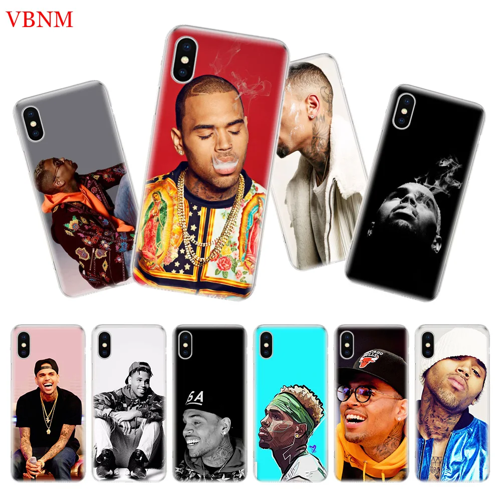 

Man Chris Brown Back Cover Phone Case For iPhone 7 8 6 6S Plus X 10 Ten XS MAX XR 5 5S SE Art Fashion Shell Coque
