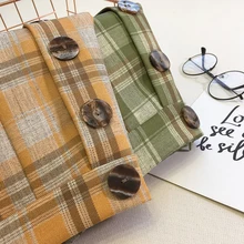 Ранняя осень, необычная А-образная юбка, для женщин, Harajuku, консервативный стиль, клетчатая юбка, мини, милая, Jupe, кавайная юбка, Saia Faldas