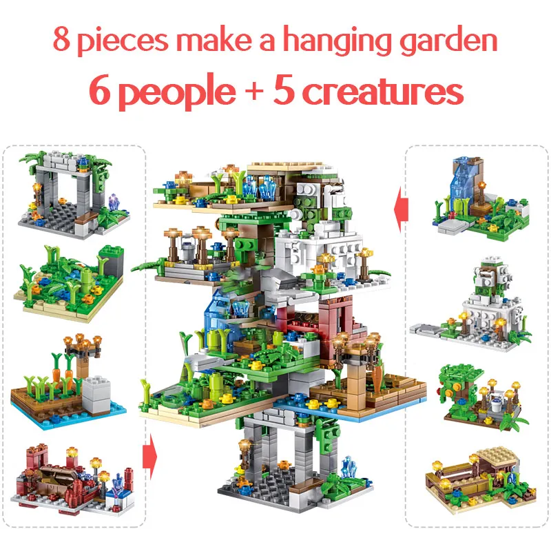Online 690 Uds creador colgante casa de árbol de jardín bloques de construcción figura de legoing juguetes para niños regalos de cumpleaños