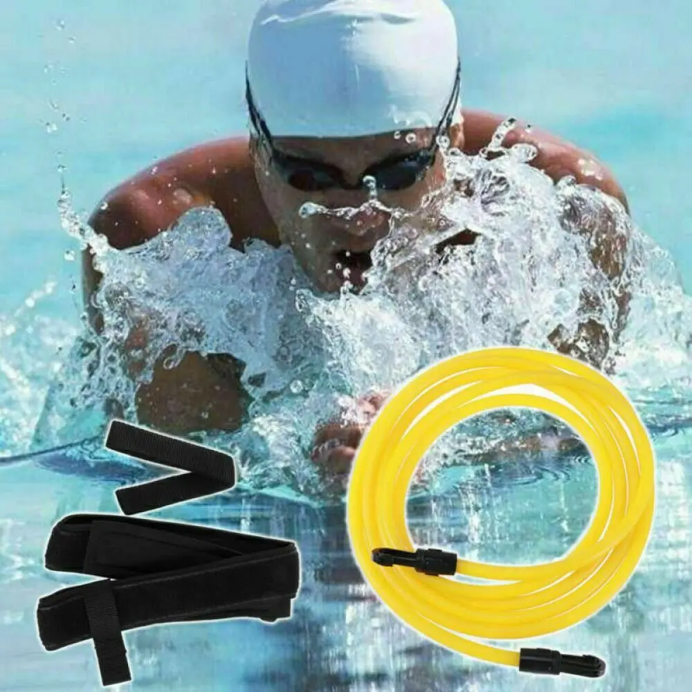 

Swimming Training Resistance Belt Adult Kids Adjustable Elastic Swim Trainer With Mesh Bag Resistance Bands