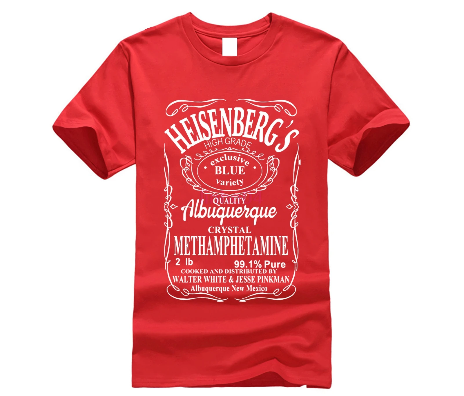 Hermanos T-Shirt Man Breaking Bad T Shirt Men Walter White Cook Tops Heisenberg Men Tops Tees - Color: red