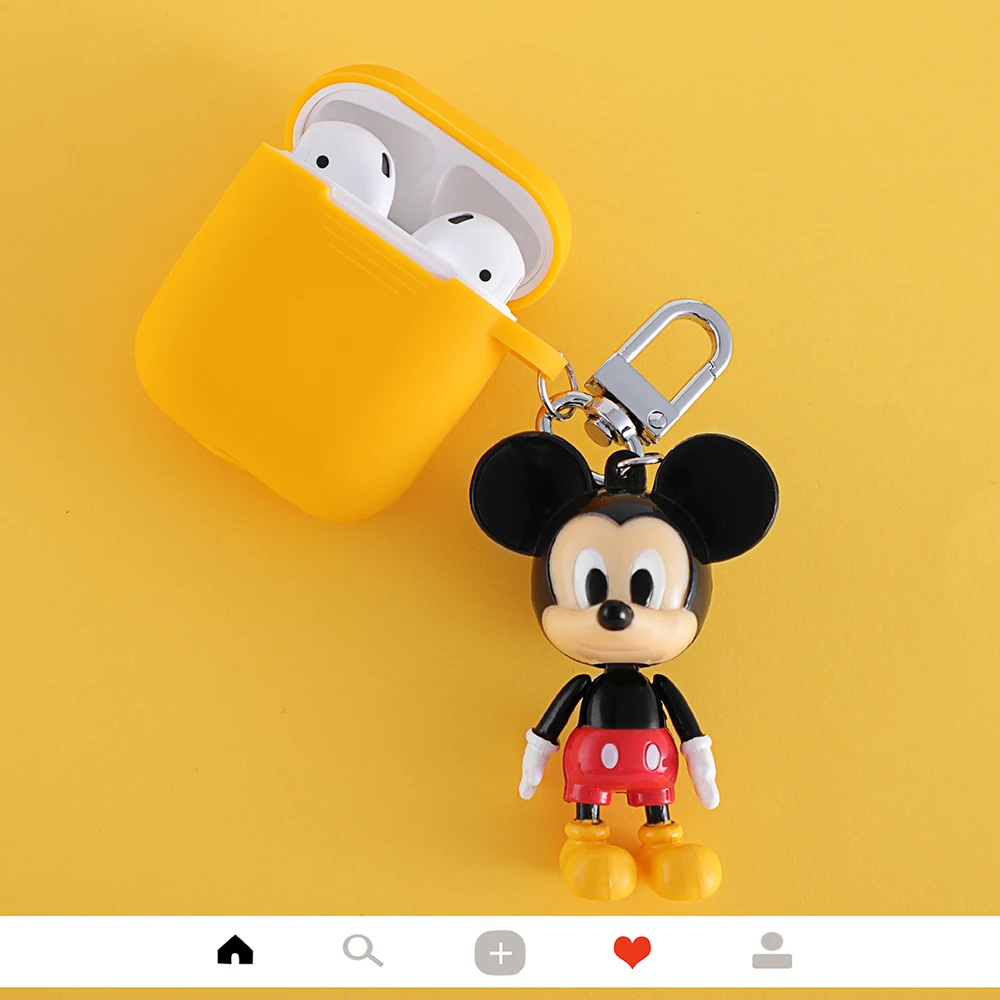 Yellow Mickey Желтый чехол для наушников с Микки Минни для Apple Airpods, мультяшный беспроводной Bluetooth защитный чехол для наушников, чехол для зарядного устройства - Цвет: Yellow Mickey