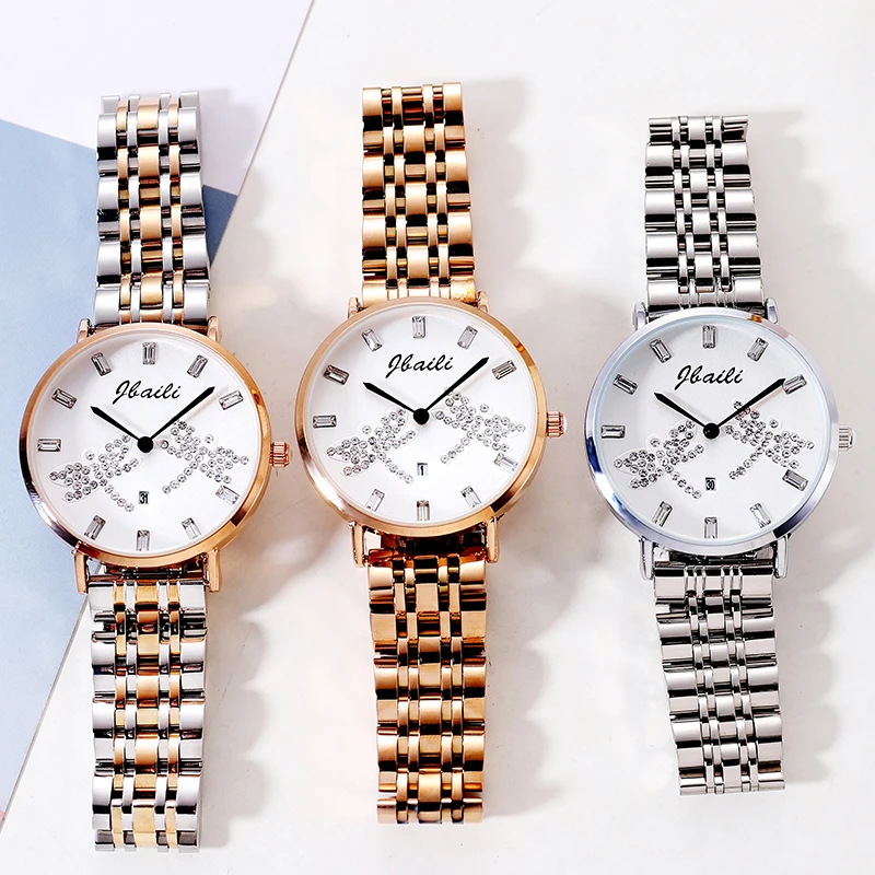 Fashion Women Watch Crystal Cute Animal Dial Ladies WristWatch Female Bracelet Stainless Strap Rhinestone Dress Clock Reloj