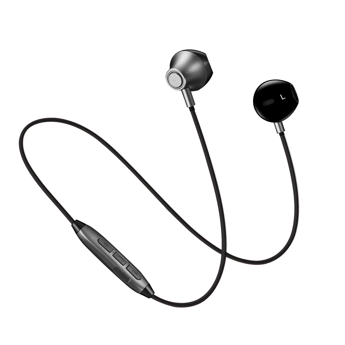 H2 bluetooth наушники водонепроницаемые спортивные беспроводные наушники бас Магнитная Шея висячая гарнитура с микрофоном для iPhone - Цвет: Черный