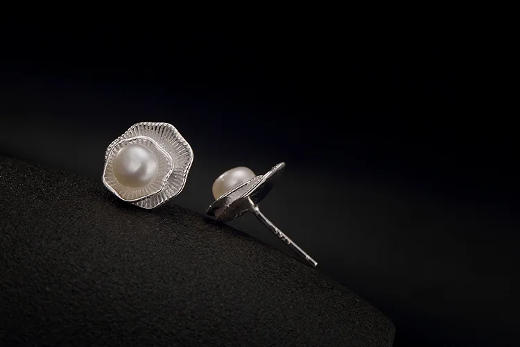 Серьги с настоящим жемчугом, 925 пробы, серебряные серьги-гвоздики, модные, для женщин, подарок, вечерние, с белым жемчугом, хорошее ювелирное изделие