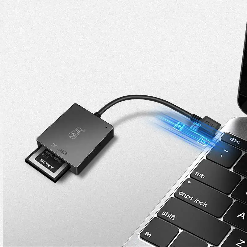 USB3.1 Gen1 XQD USB Card Reader Memory Card Adapter 4K High Transmission 300Mb/s for Sony M/G Series High Resolution 3D/4K Video
