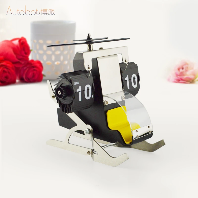 Вращающиеся 3d часы с крыльями настольные из нержавеющей стали для спальни