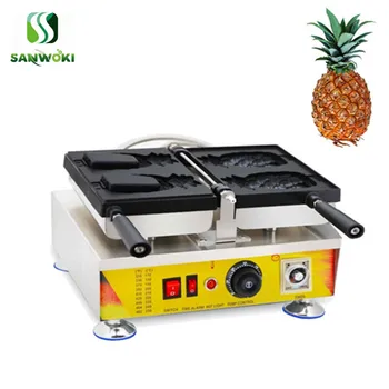 

Electric pineapple shape ice cream waffle cone maker machine open mouth pineapple taiyaki maker machine waffle bowl baker