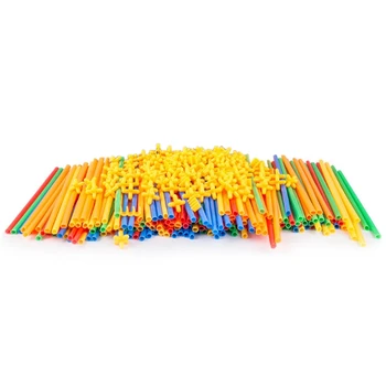 

4D Space Straw Stitching Assembly Buliding Blocks Toys Children'S Puzzle Straws Toys Pipette Stitching Assembly Straw Toy