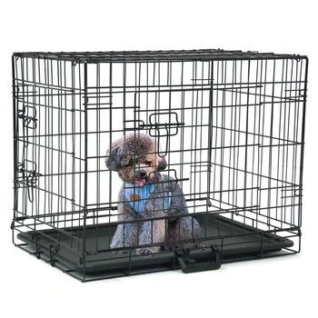 

24" Dog Crate ,Double Door Folding Metal Dog Crates