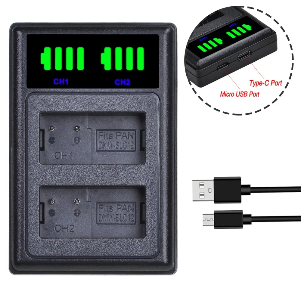 carregador usb duplo com porto tipo-c para