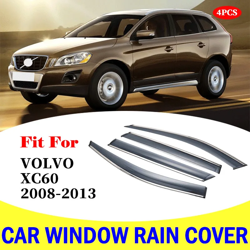 For Volvo XC60 2008-2013 window visor car rain shield deflectors awning  trim cover exterior car-styling accessories parts