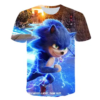 

Fashion sonic the hedgehog Girls T-shirt Children Short Sleeves Tees For Boys Baby Kids Tops For Girls Clothes 100-160cm