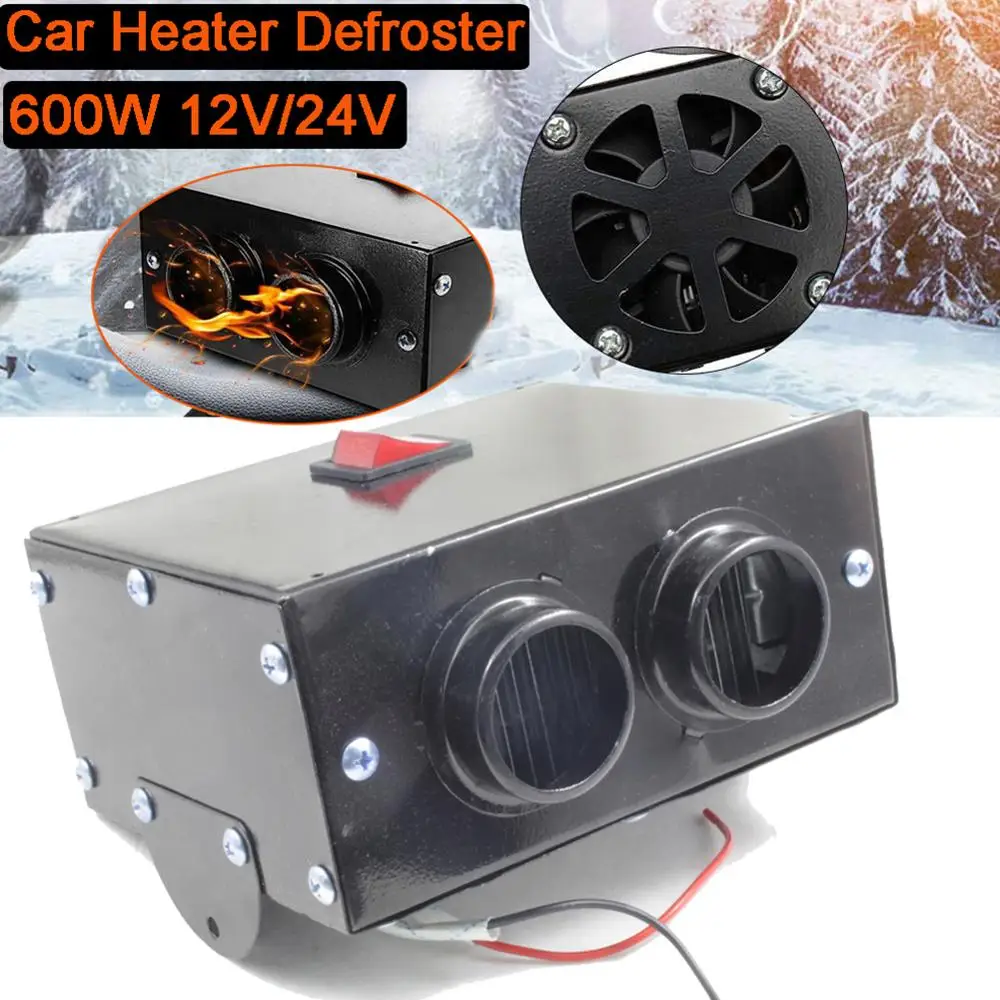 12 V/24 V 600W автомобильный обогреватель вентилятор 2 Порты и разъёмы автомобиля Отопление Теплее лобового стекла автомобиля Demister автомобильный обогреватель антиобледенитель