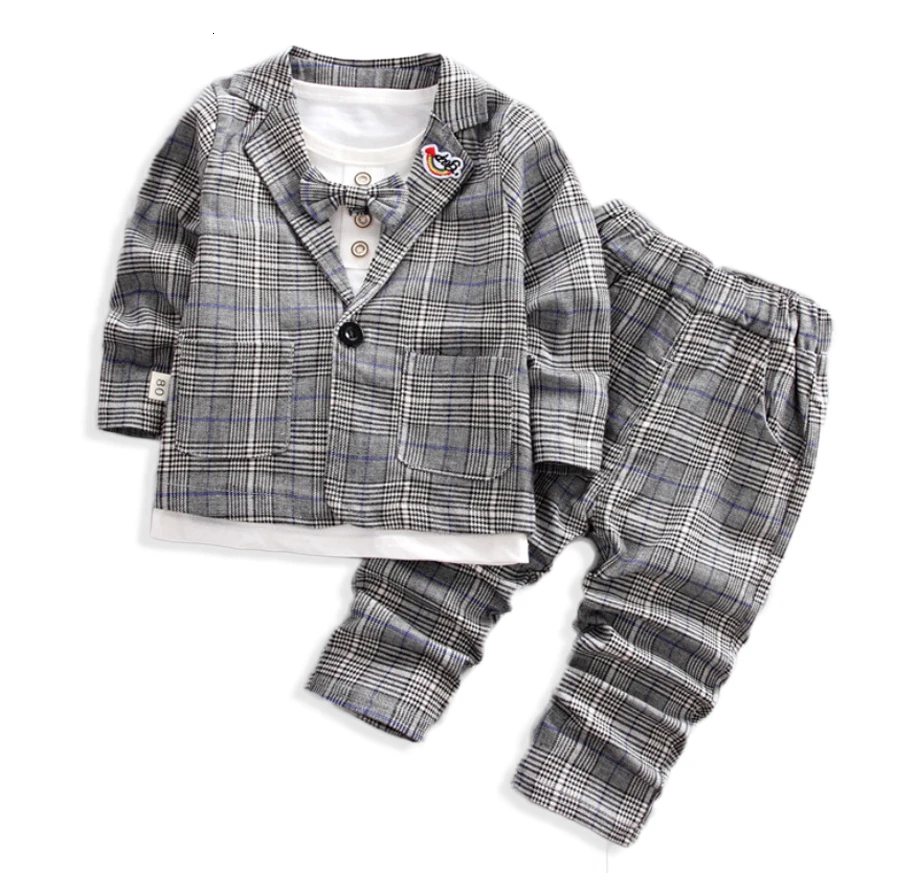 Г. Осенне-зимний комплект одежды для маленьких мальчиков Модный Костюм Джентльмена, куртка, рубашка, брюки комплект из 3 предметов, жилет с рисунком, футболка, топ - Цвет: 302476 blue