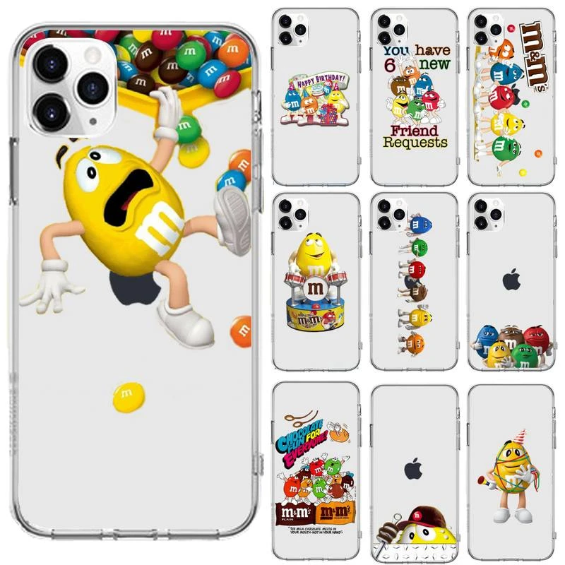 M&M's Chocolate Nutella Bottle Phone Case Transparent for iPhone 6 7 8 11 12 s mini pro X XS XR MAX Plus cover funda shell iphone 8 cardholder cases