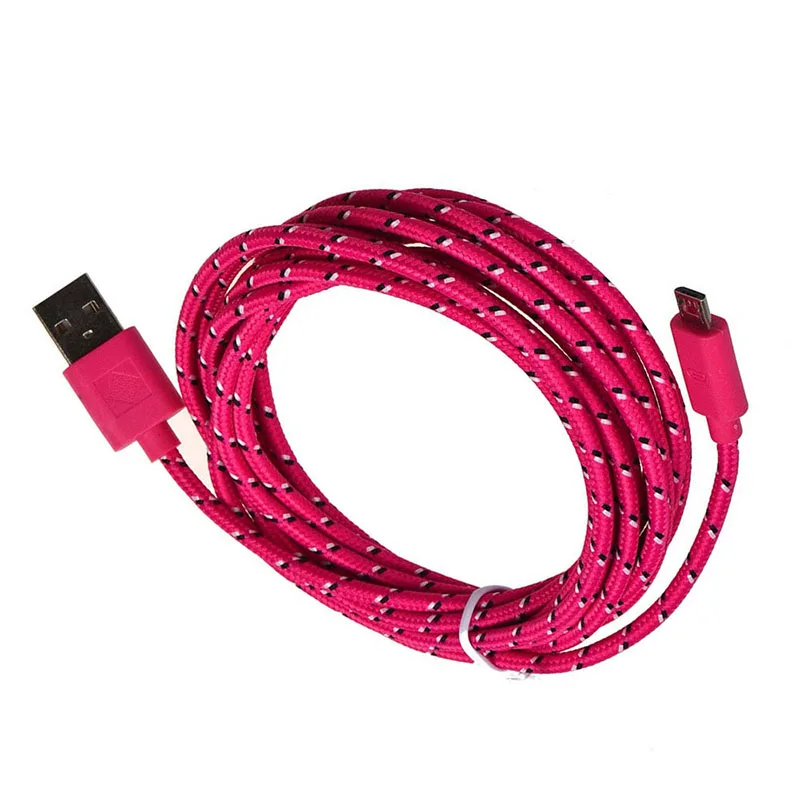 Универсальный 3M/10FT мини USB нейлоновый сетчатый кабель для передачи данных для samsung Galaxy S6