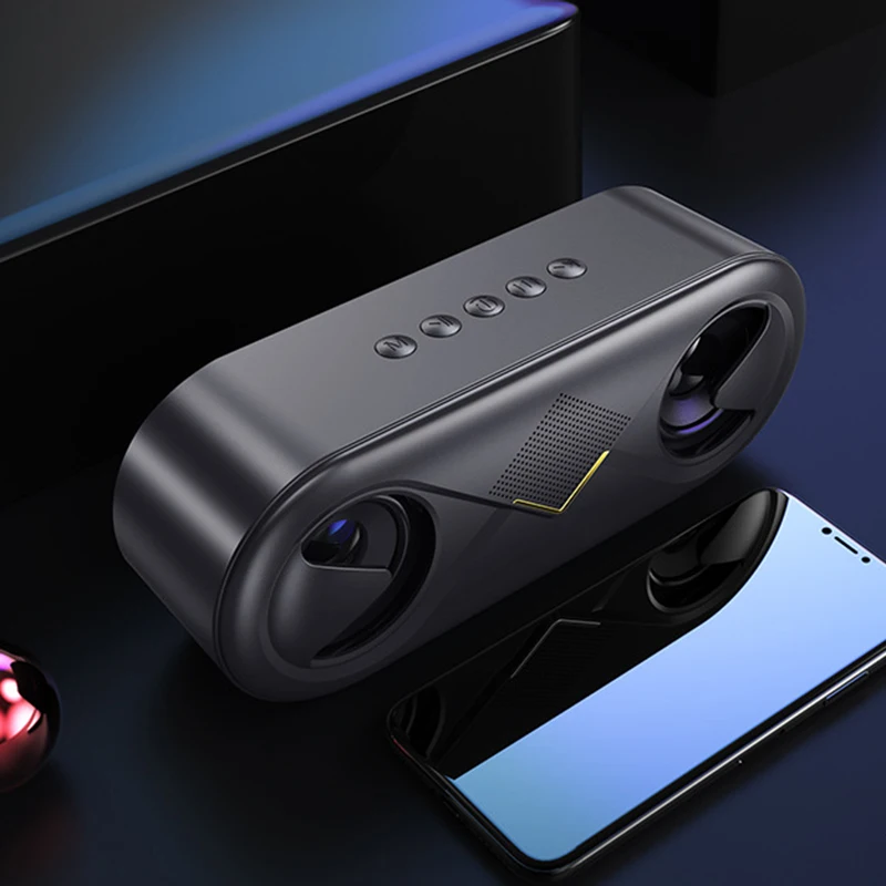 Abkt-открытый динамик беспроводной портативный Bluetooth динамик Led сабвуфер 4D Hifi стерео Бас громкий динамик Настольный ПК звуковая коробка