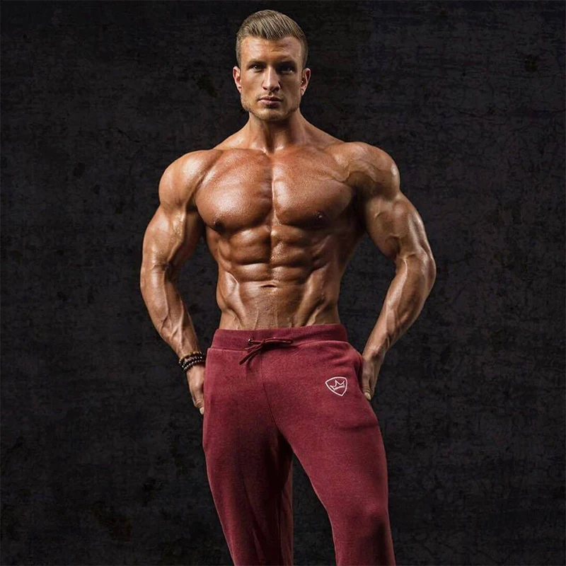 Спортивные брендовые летние мужские брюки для фитнеса, Стрейчевые дышащие спортивные штаны, черные штаны на молнии, Мужские штаны - Цвет: red