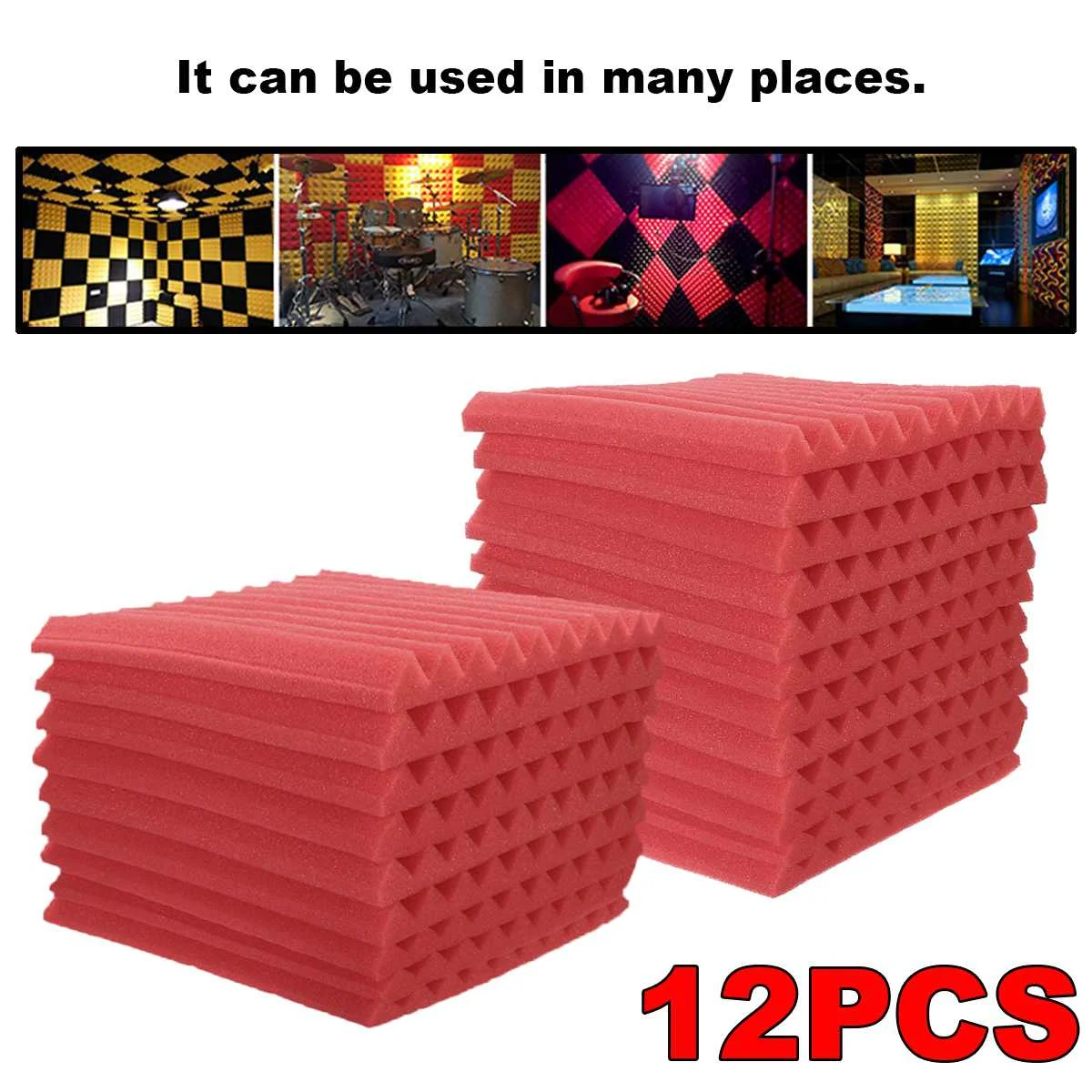 

4 Color 12 Pcs Soundproofing Foam Acoustic Foam Sound Treatment Room Studio KTV Windows Sealing Strips Absorption Foam