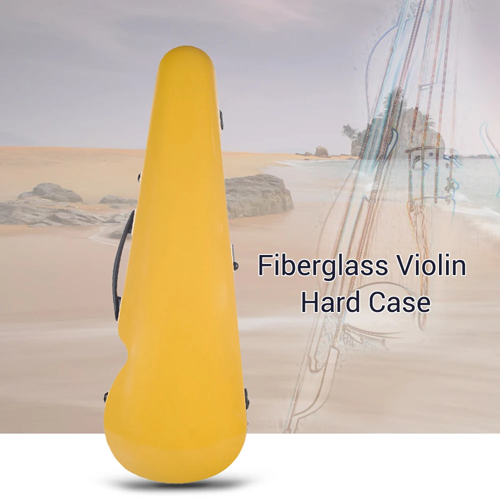 Высококачественный стекловолокно полный размер скрипки Жесткий Чехол для 4/4 скрипки Fiddles встроенный гигрометр с переноски ручные ремни