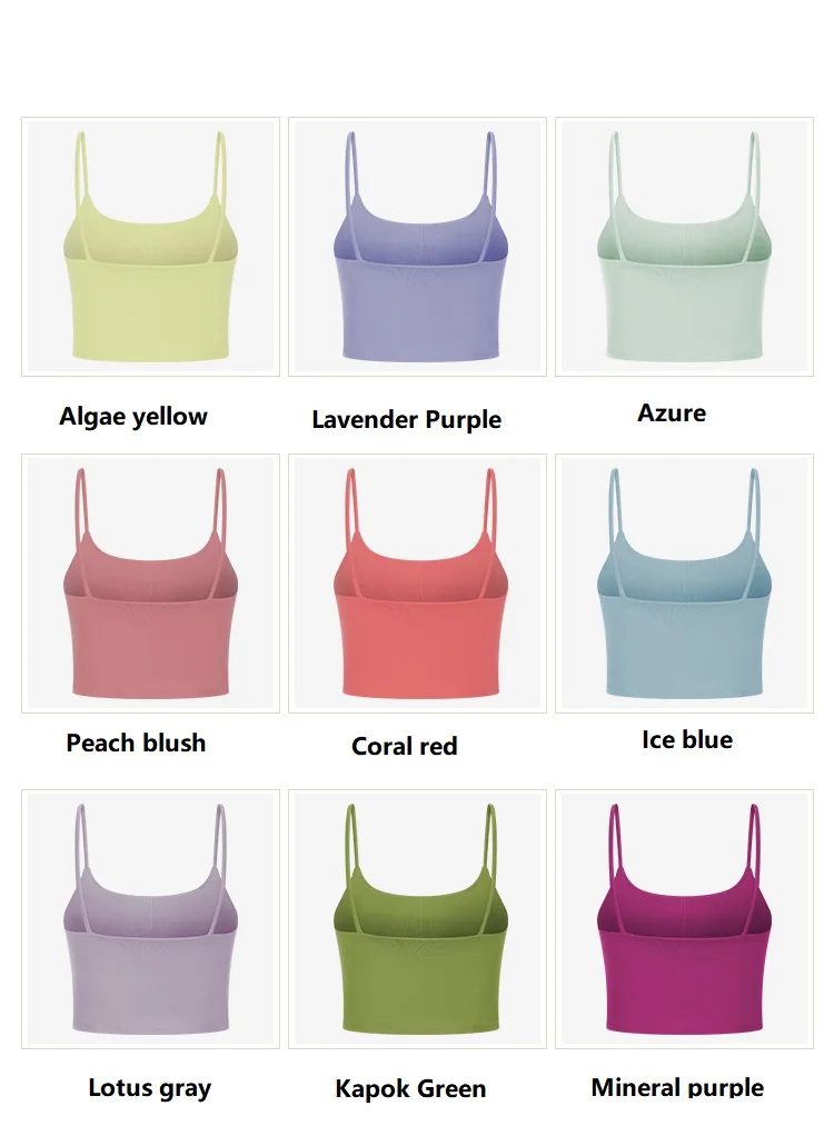 Solid Color Lulu Sport Tank Top Women Fitness Bra Yoga Vest No Rims With Chest Pad Butter Soft Beauty Back Half Sling Gym Clothe Solid Color Lulu Sport Tank Top Women Fitness Bra Yoga Vest No Rims With Chest Pad Butter Soft Beauty Back Half Sling Gym Clothe
