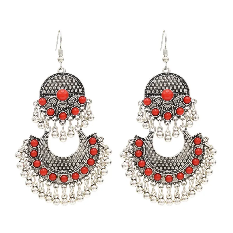 12 Boho несколько Винтаж этнические Висячие серьги-капли в подарок для женщин Женская Юбилейная Свадебная вечеринка ювелирных изделий - Окраска металла: 12