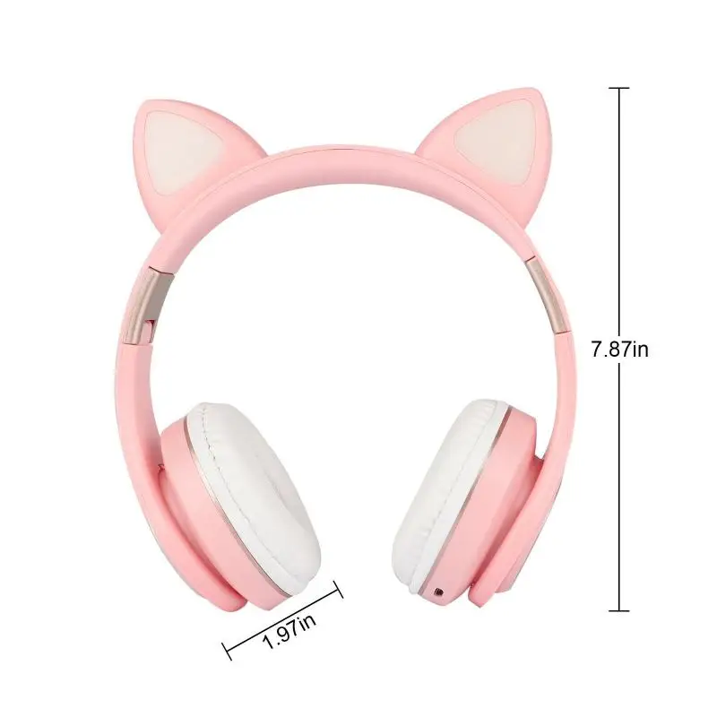 Cat Ear Bluetooth 5 0 LED Noise Cancelling Girls Kids Cute Headset Support TF Card Jack 3 5mm Mic Wireless Headphones