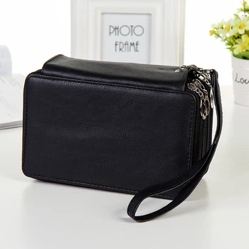 

Storage Bag School Supplies Students Waterproof Large Capacity 72 Slots 4 Layers Stationery Pencil Case Portable PU Leather