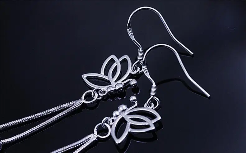 여성을위한 나비 긴 술 비즈 드롭 귀걸이 Boucle d' oreille oorbellen S-E65