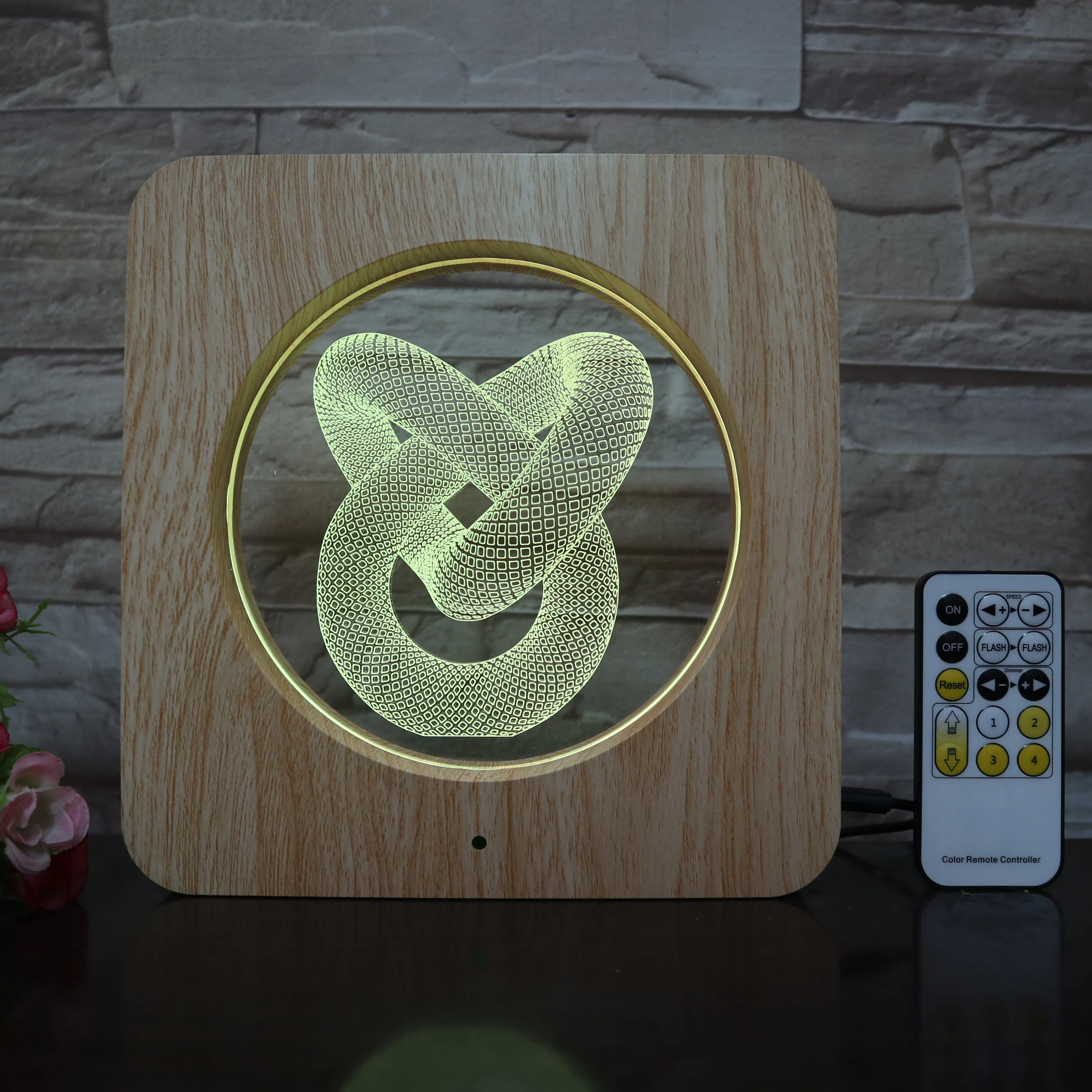 Фоторамка Love Knot 3D Светодиодная лампа пластиковая ABS с зернистой линией USB