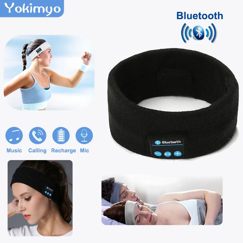 

Music Sport Wirless Bluetooth Earphone Headband For Running Stereo Soft Bluetooth Earphones For Sleeping With Mic Sports Running
