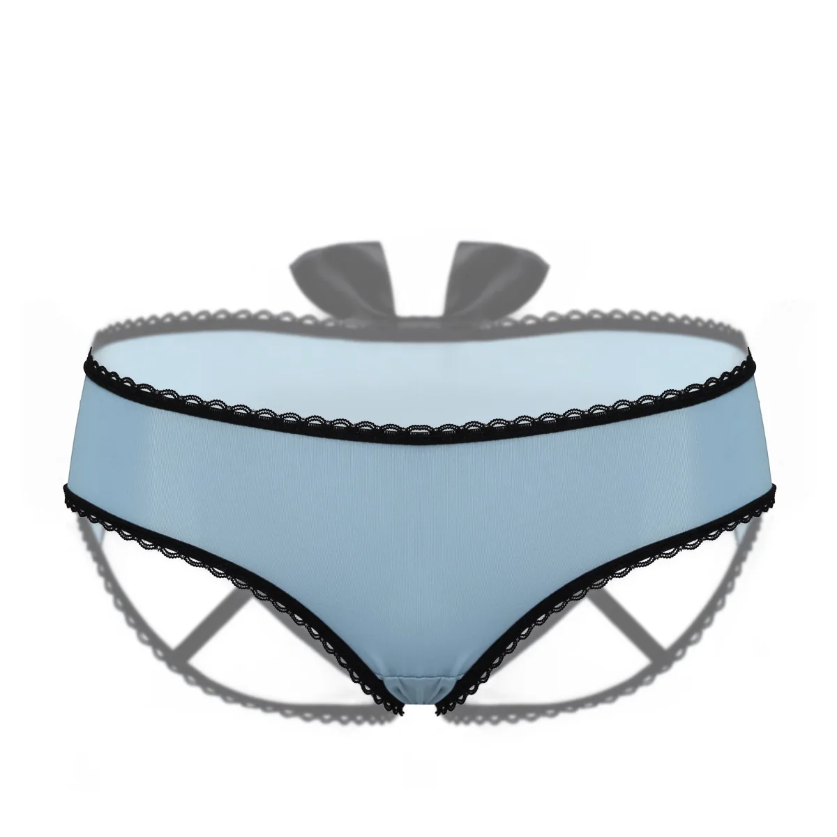 Sexy Ladies Panties Open Low Waist Bow Temptation Beautiful Hip Perspective Briefs Hollow Exposed Butt Pants Erotic Lingerie