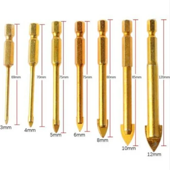 

7X Ceramic Tile Glass Drill Bits 1/4 Hex Shank Set For Chucks Bit Holder 3-12mm