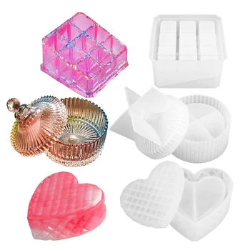 

2Pcs Box Resin Molds Silicone Jewelry Box Molds Gift Box Molds with 9-Slot Molds C6UD