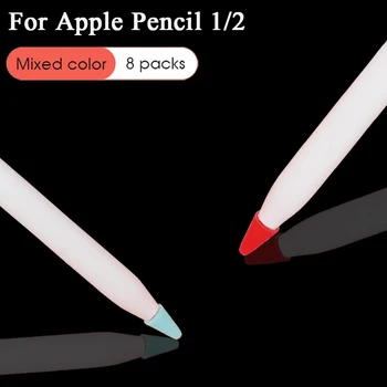 

8PCS Protective Case For iPad Apple Pencil 2 1 Pen Point Stylus Penpoint Cover Silicone Pencil2 Tip Cover Protector 2st Case