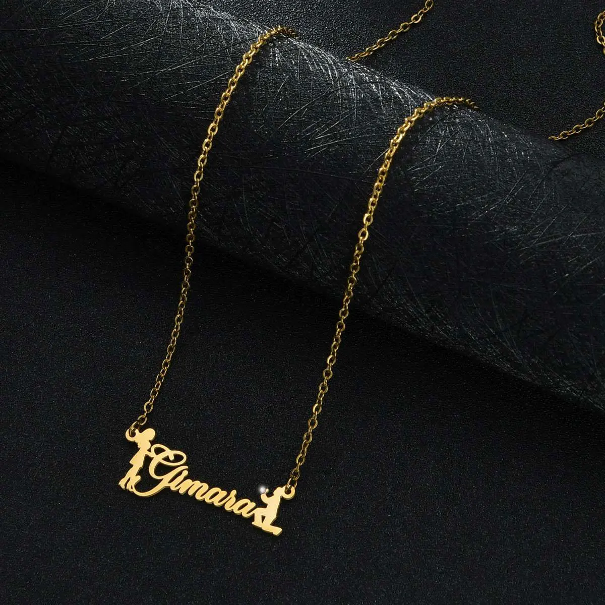 

Customized Name Couples Necklace For Girl Boy Personalized Letters Number Stainless Steel With Diamond Pendants Jewelry Gifts