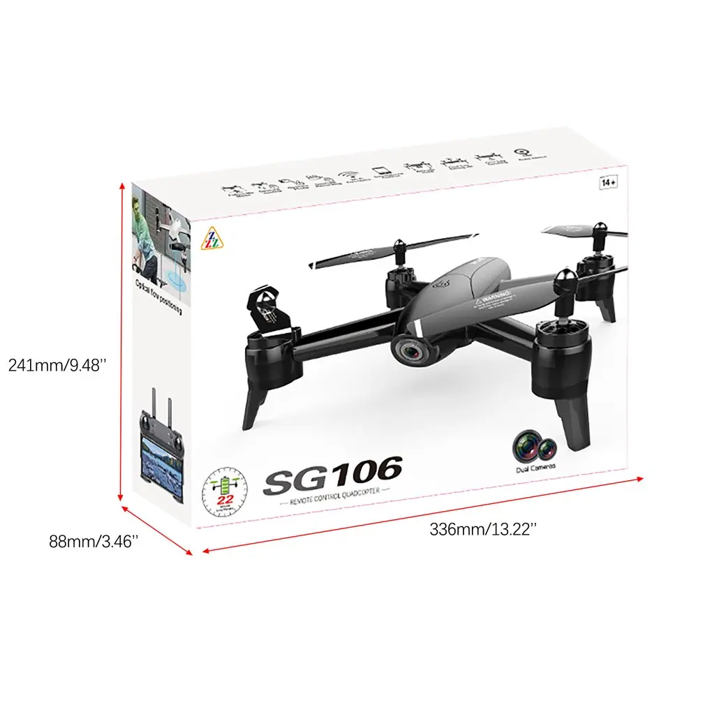 SG106 WiFi FPV RC Дрон 4K камера оптический поток 720 P/1080 P HD Двойная камера антенна видео RC Квадрокоптер самолет Квадрокоптер игрушки