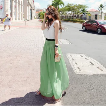 

Women Vintage Flared Pleated Skirt Elegant Ladies Casual Solid Stretch High Waist Plain Skater Flared Pleated Long Skirts#4.10