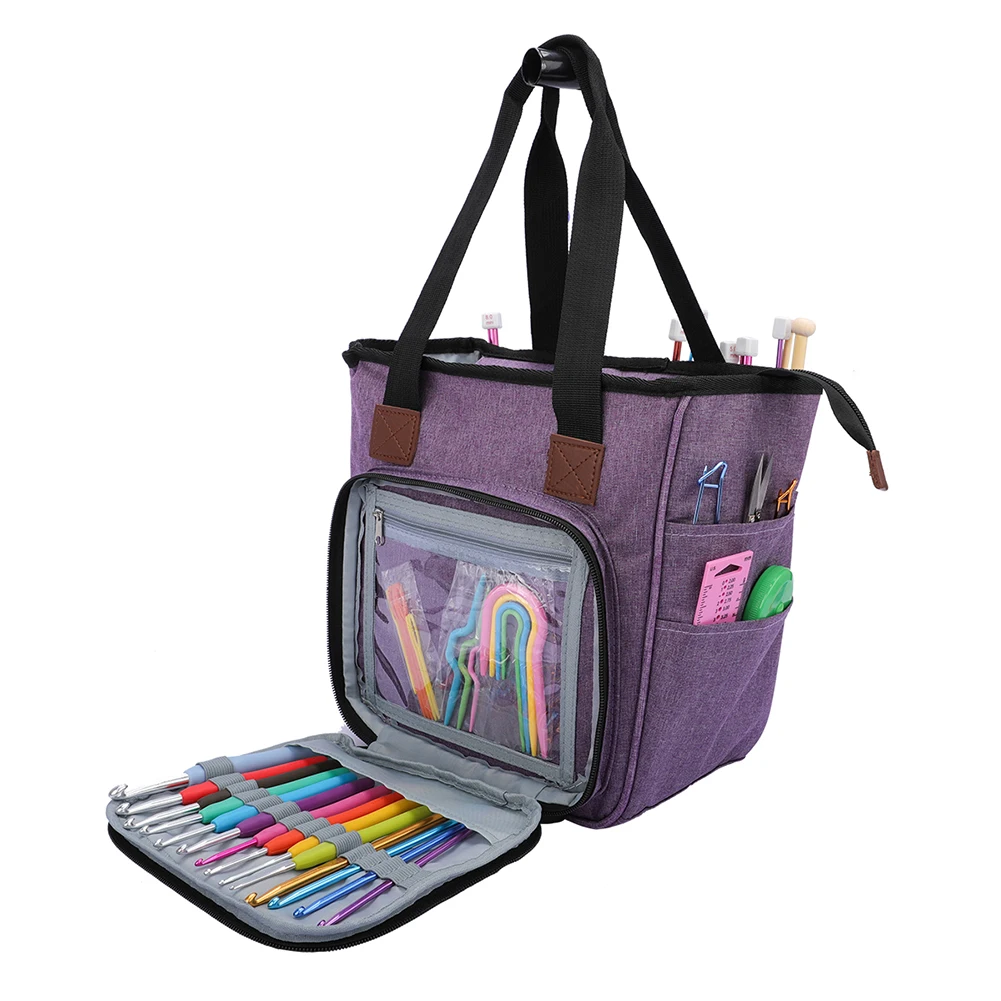 Женская сумка для хранения, сумка-тоут, шерстяная сумка-держатель, чехол для хранения для мамы, крючки для вязания, аксессуары для шитья, сумка для вязания