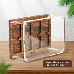 JJC estuche de madera con 8 ranuras para tarjetas de juego, caja de almacenamiento, organizador para Nintendo Switch, Protector magnético para tarjetas de juego