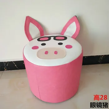 

Cartoon children's small piers wear shoes bench solid wood sofa stool creative sofa stool round low footstool